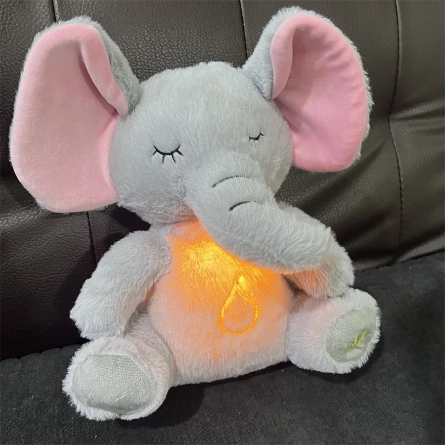 1pc, 11.8in breathing teddy bear, four-speed adjustment, music, breathing, rhythm, light, the best interactive gift for children