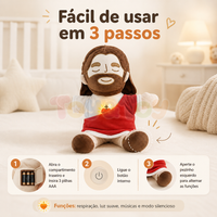 Pelúcia Menino Jesus que Respira e Transmite Paz